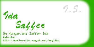 ida saffer business card